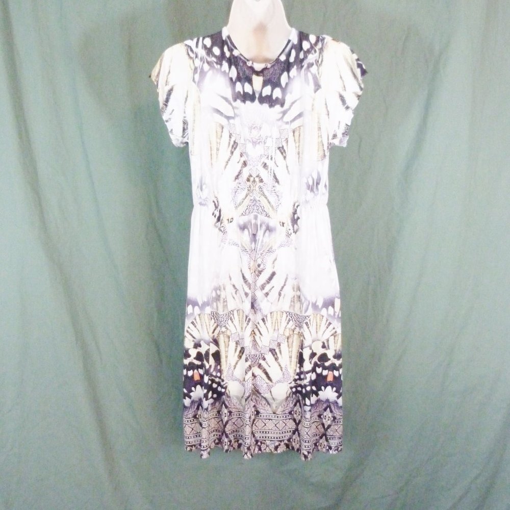 Apt 9 Dress Sz Small Geometric V Neck Beaded Midi - Picture 7 of 12